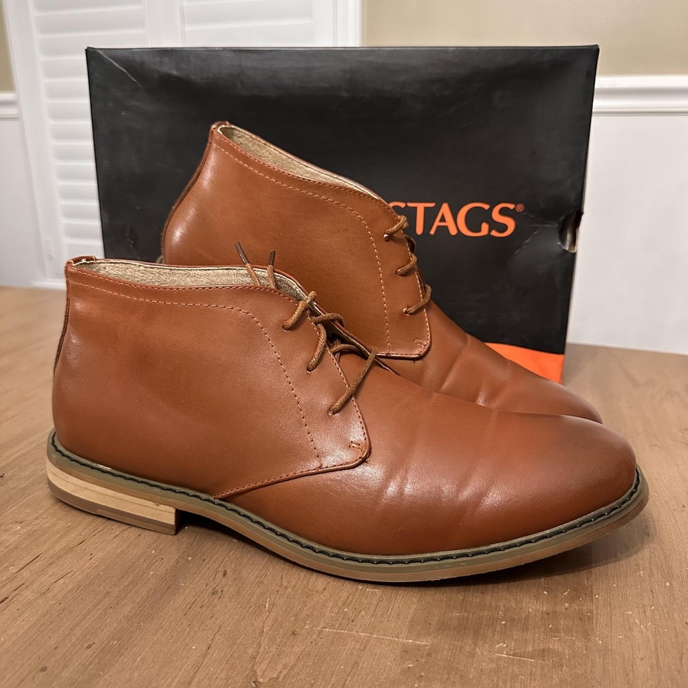 Deer Stags Seattle Boots Mens Size 10.5 Brown Leather Chukka Dress Casual